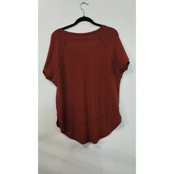 Mudd Dark Clay Ribbed Hi-Low tee - Picture 2 of 5